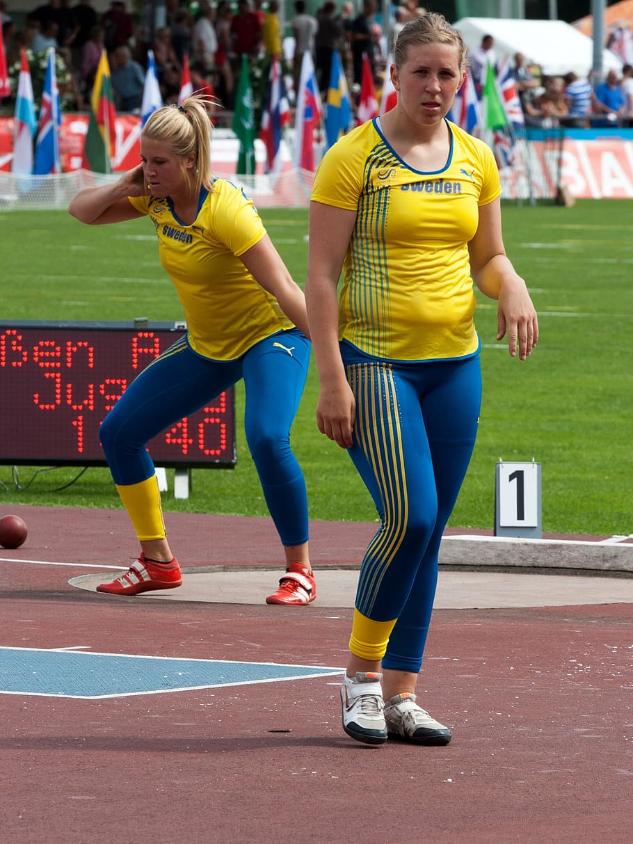 Atletismo Lanzamiento De Peso Deporte Longitud Completa Personas