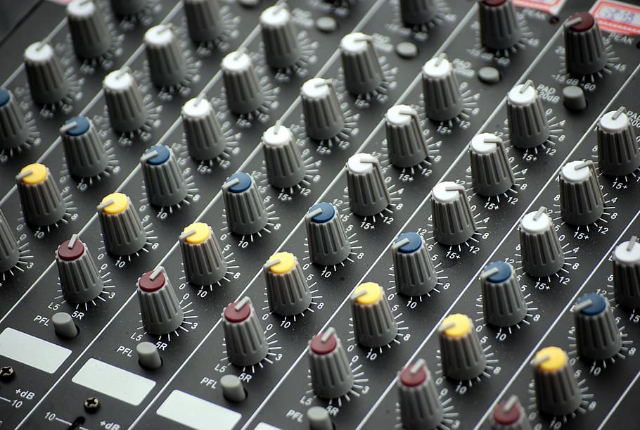 kontrol, dial, switch, amplifier, audio, gain, musik, peralatan rekaman suara, mixer suara, peralatan audio
