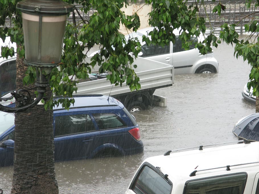 inundação, maré alta, calábria, itália, via marina, 2010, automático, desastre, subaquático, desastre natural