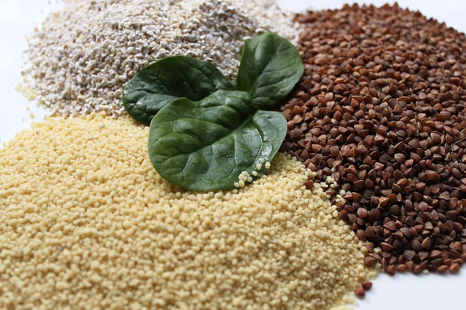 three, assorted-color spices close-up photo, Couscous, Porridge, Barley, food, food And Drink, ingredient, close-up, spice
