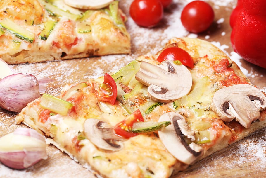 pïzza, mushrooms, vegetables, food and drink, pizza, food, vegetable, tomato, italian food, fruit