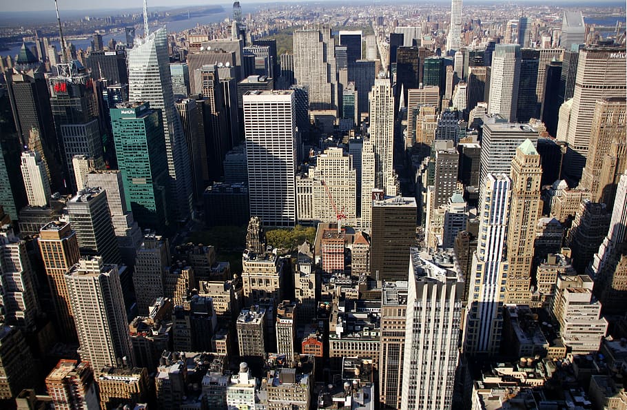 new york, sky, city, urban, manhattan, empire, landmark, building, america, business
