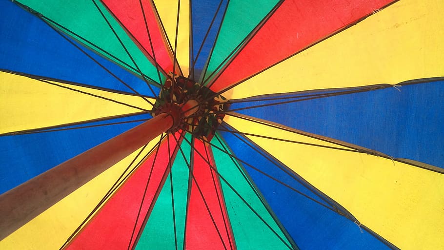 umbrella, color, colorful, weather, outdoor, parasol, sunshade, multi colored, pattern, full frame