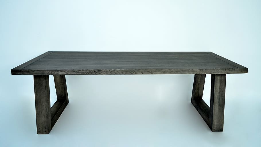 gray wooden table, solid, oak, table, built structure, architecture, indoors, day, pool cue, wood - material