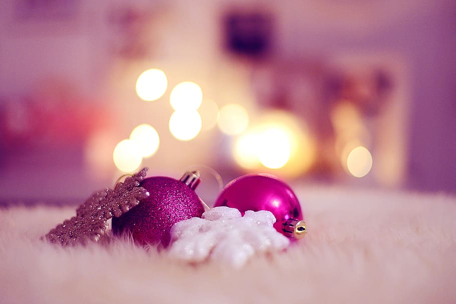pair, purple, baubells, christmas, balls, christmas decorations, christmas balls, deco, decoration, advent