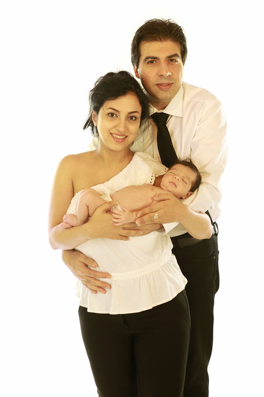 woman, man, holding, baby, family, born, newborn, boy, infant, parent