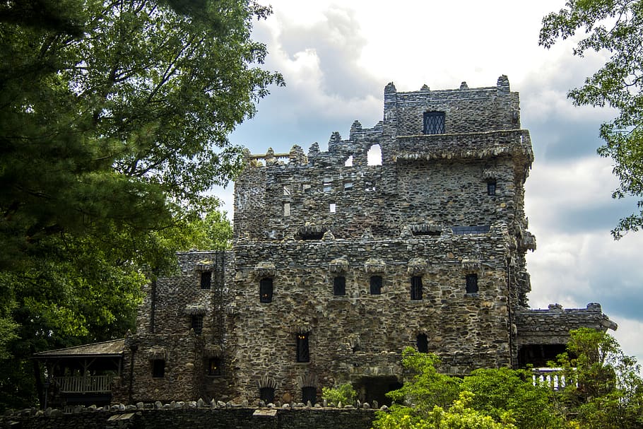 castillo, castillo de gillette, connecticut, bosques, exterior, mansión, fortaleza, piedra, parque, hogar