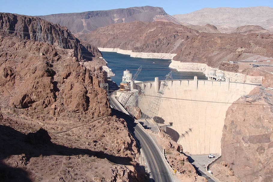 glen canyon dam bridge, hoover dam, nevada, west, dam, hoover, arizona, hydroelectric, electricity, lake