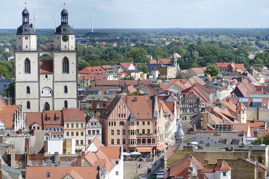 Wittenberg, Sajonia-Anhalt, Lutherstadt, reforma, Luther, protestante, históricamente, centro histórico, perspectiva, vista