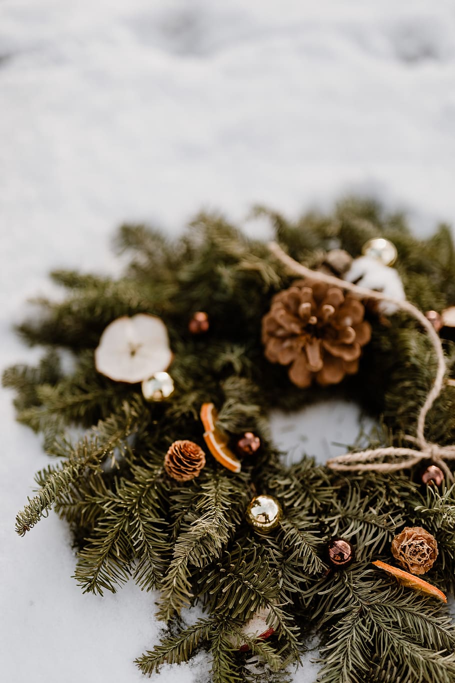 natal, decoração, decorações, dezembro, neve, Inverno, Coroa de flores, árvore, decoração de natal, árvore de natal