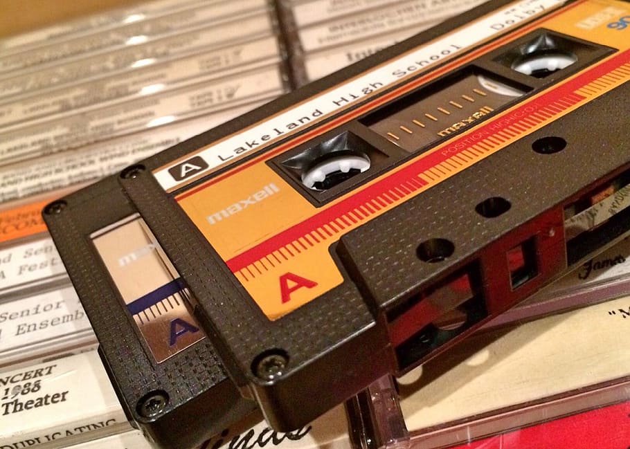lakeland, alta, cinta de cassette escolar, cassette, cinta, música, retro, audio, sonido, vintage