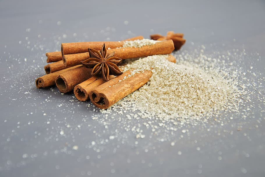 closeup, photography, brown, star anis, cinnamon, spices, anise, ingredients, star anise, stars