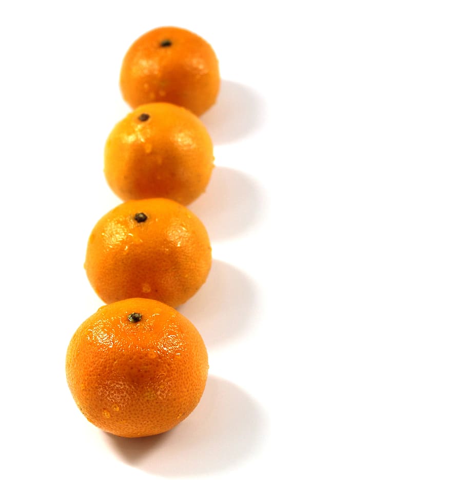 tangerines, orange, small, fruit, food, vitamins, nutrition, white, background, healthy
