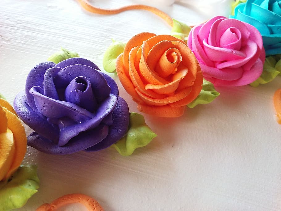 assorted-color flower artworks, food, birthday, cake, celebration, sweet, party, dessert, decoration, colorful