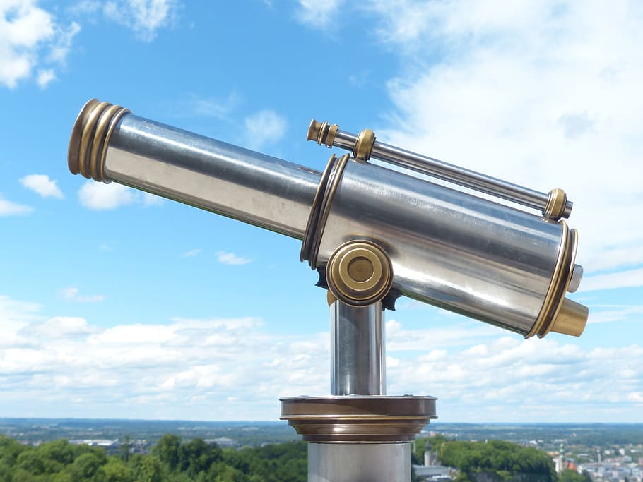 stainless steel telescope, stainless steel, telescope, by looking, view, binoculars, optics, distance, vision, overview