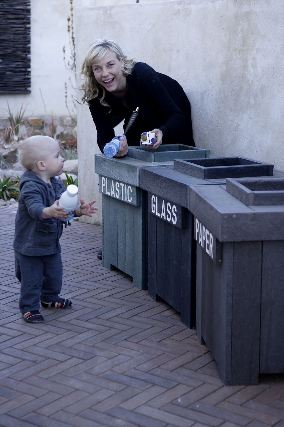 recycle, teaching children to recycle, love earth, mothers and toddlers, mother, toddler, outdoor, cute, smiling, motherhood