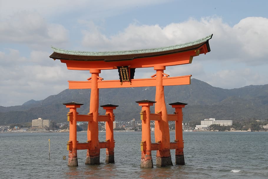 Torii, Miyajima, Jepang, Itsukushima, danau, air, asia, Cina - Asia Timur, budaya, arsitektur