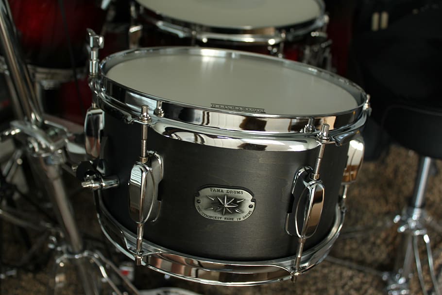 gray, black, snare, drum, drums, percussion, music, musical, band, rock