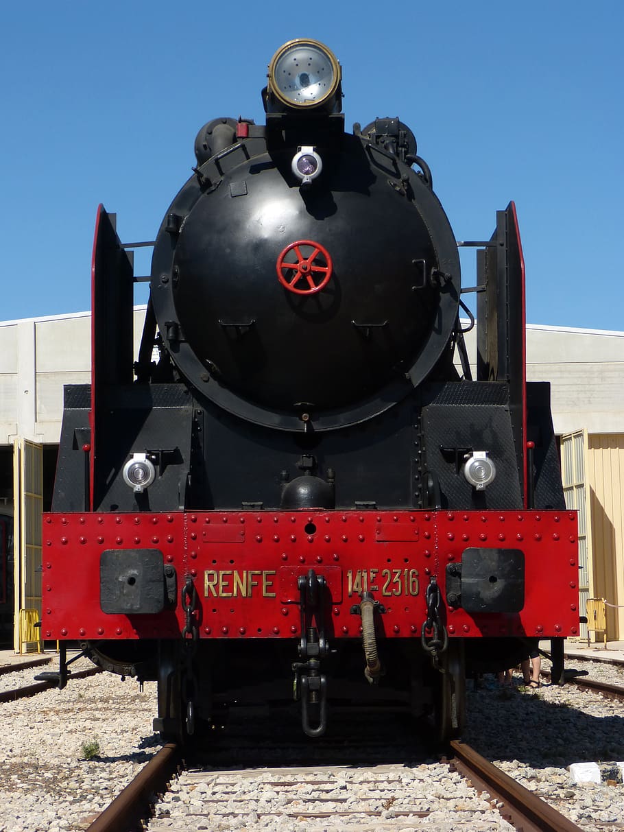 train, locomotive, steam, railway, mikado, frontal, rail transportation, train - vehicle, railroad track, track