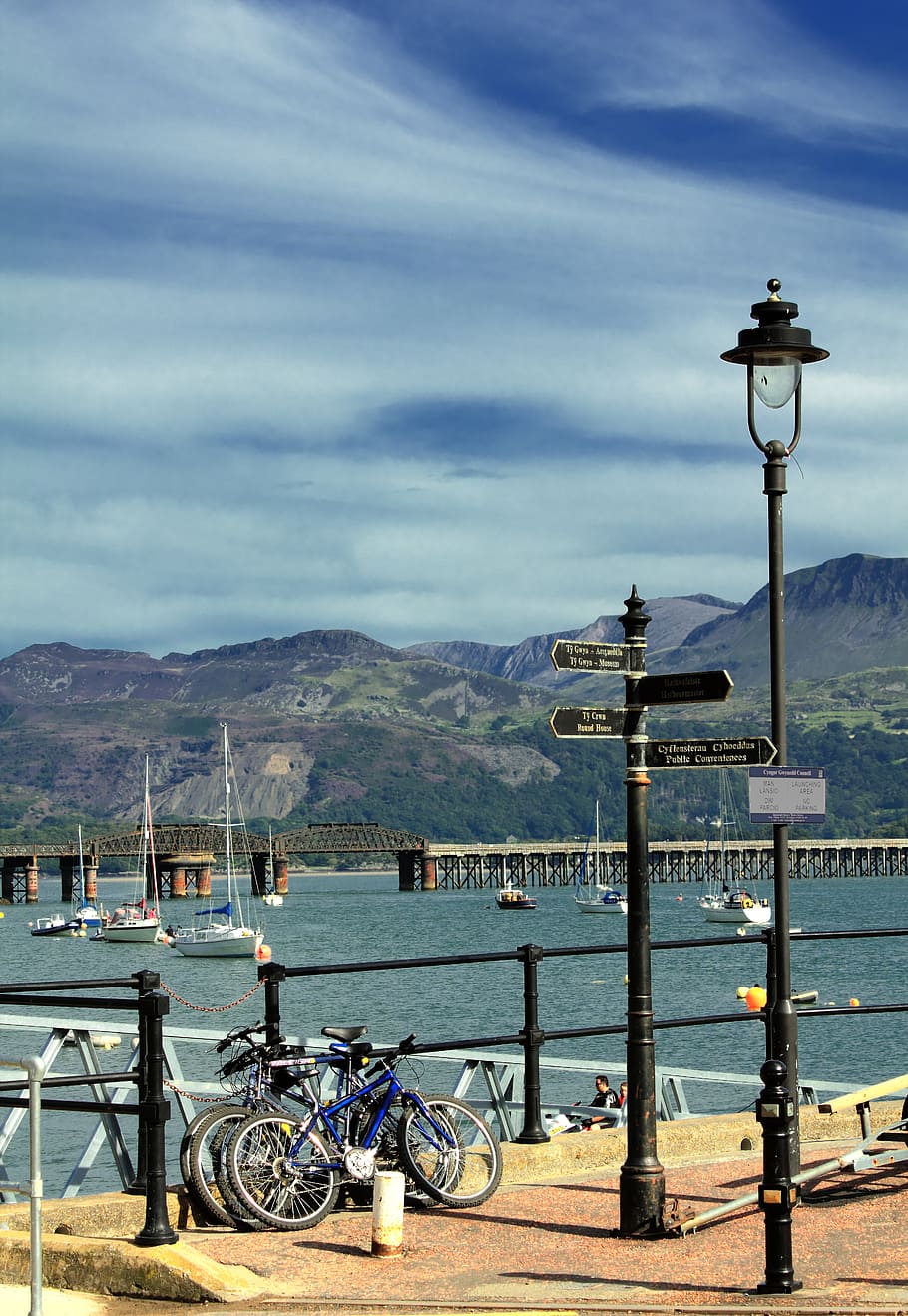 barmouth, harbour, boats, wales, water, clouds, mawddach, leisure, harbor, sea