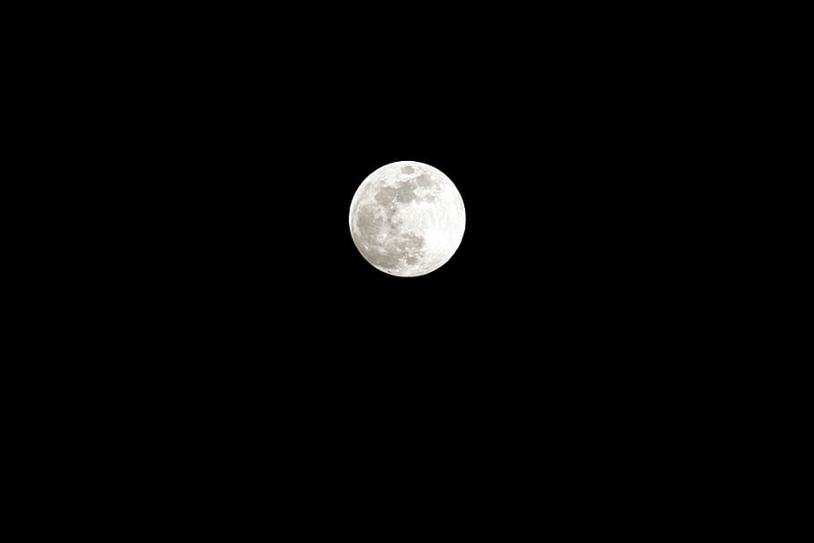 луна на небе, небо, ночь, полная, луна, белый, черный, поверхность луны, полнолуние, астрономия