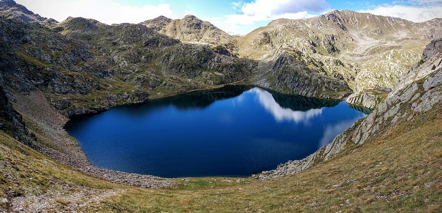 lake, casies, nero, blue, mountain, südtirol, south tyrol, colors, light, sky