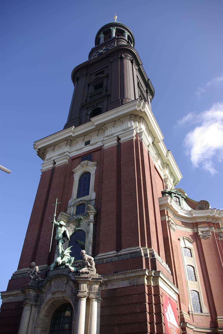 Igreja, Hamburgo, São Miguel, michel, marco, campanário, cidade hanseática, arquitetura, exterior do edifício, vista de ângulo baixo