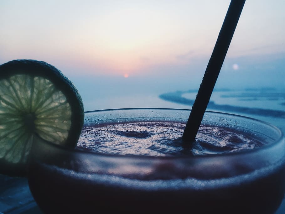smoothie, clear, glass cup, alcohol, bar, beach, beach party, beach sunset, cafe, cocktail