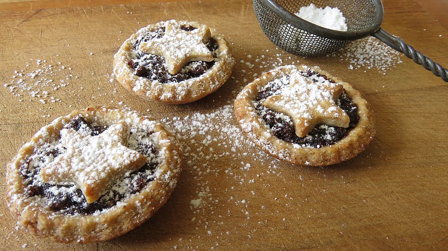 mince pies, baking, christmas, homemade, pastry, traditional, xmas, icing sugar, food and drink, food