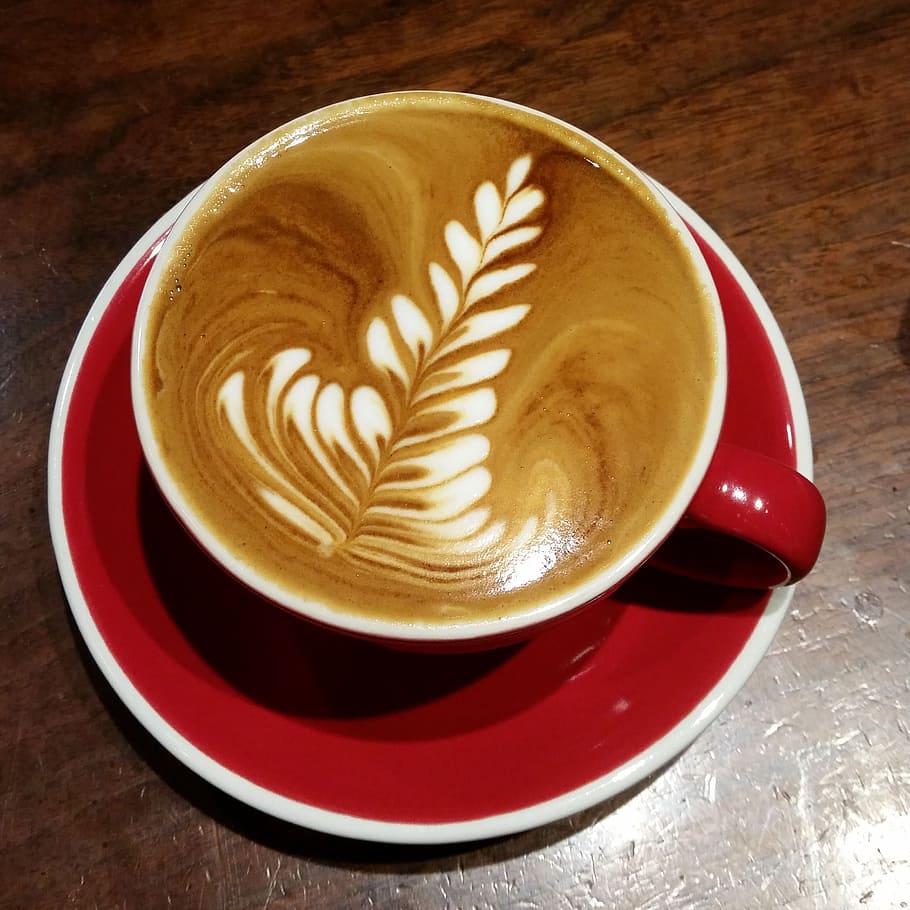 coffee, latte, latte art, espresso, cup, drink, cafe, cappuccino, hot, brown