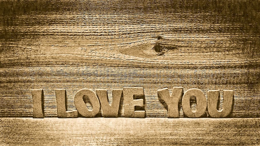 coklat, kayu, aku cinta, berdiri, dekorasi surat, aku mencintaimu, romantis, cinta, bahagia, kamu