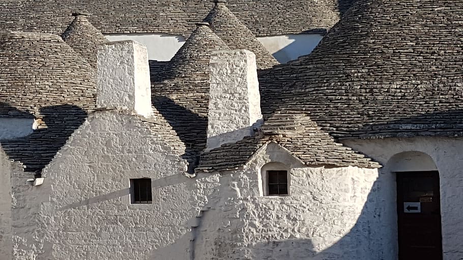 trullo, houses, monte pertica, alberobello, bari province, italy, apulian, dry stone, conical roof, architecture
