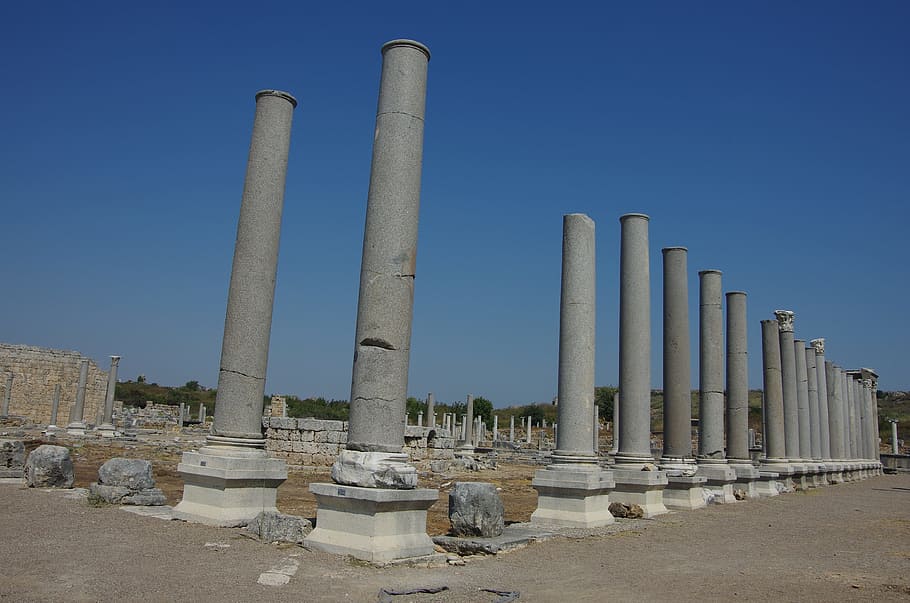 the ancient city of perga, perge, ancient, city, antalya, civilization, relic, old, date, structure