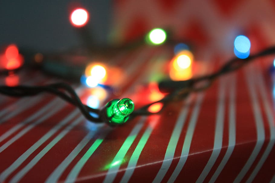 verde, amarelo, azul, luz da corda, luz, iluminação, natal, festivo, férias, luzes