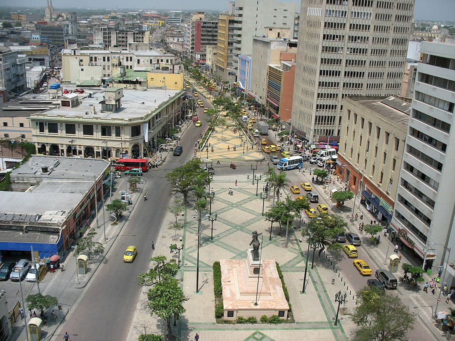 de, Paseo, Bolívar, Barranquilla, Colombia, building, cars, city, cityscape, photos