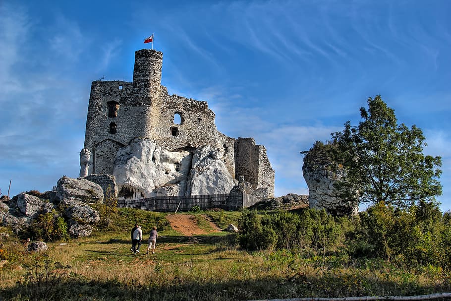 kastil, mirow, monumen, polandia, sejarah, lansekap, kastil gmina mirów, awan, jura, batu kapur