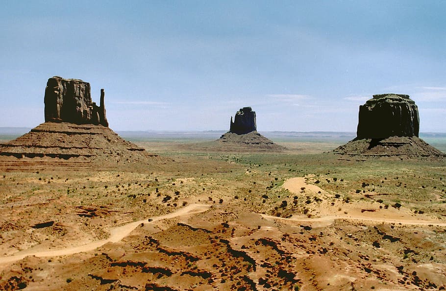 monumen lembah, batu pasir, buttes, arizona, gurun, pemandangan, amerika, indah, merah, batu