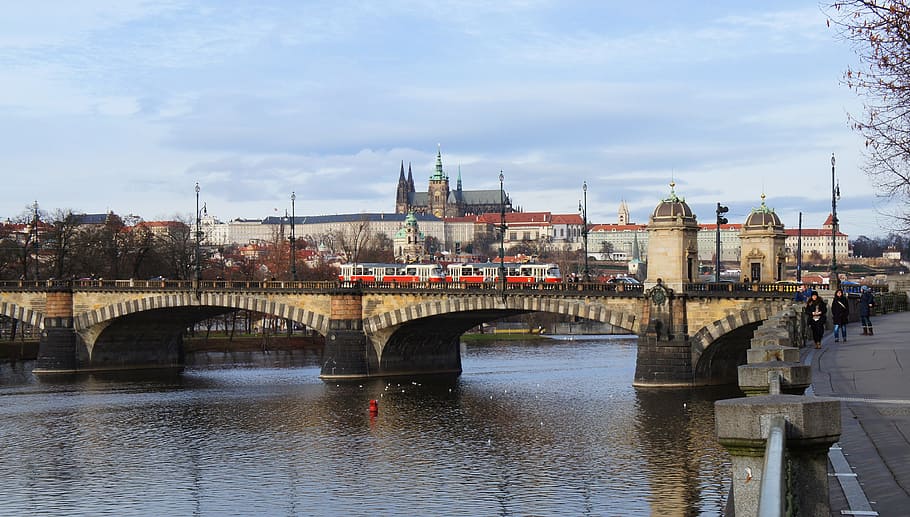 Kastil Praha, Vltava, Sungai, praha, jembatan, republik ceko, kota, jembatan - struktur buatan manusia, koneksi, arsitektur