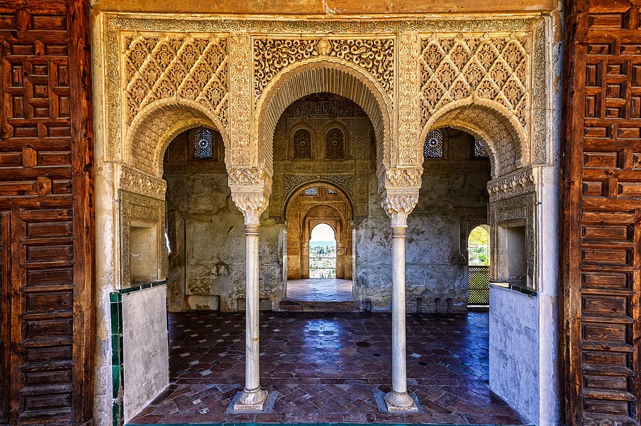 palace, alhambra, moorish, arabic, orient, granada, spain, andalusia, architecture, fortress