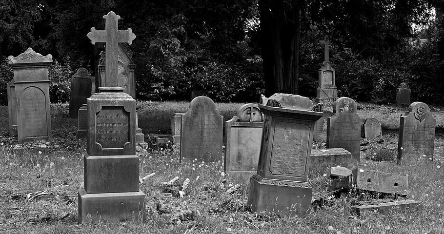 cemitério, velhas pedras graves, antigo cemitério, cruz, abandonado, lápide, acre de deus, velho, morto, sepultura
