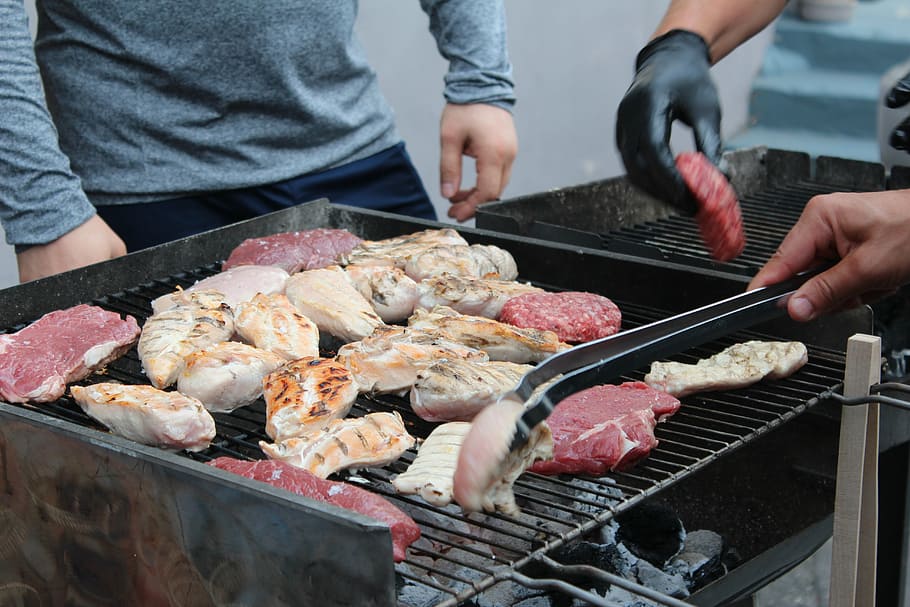 barbecue, grilled meats, grill, pliers, delicious, meat, fire, food, cooking, barbecue Grill