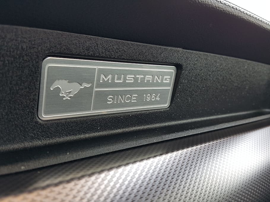Mustang, Coche, Automóvil, Diseño, vintage, negro, estilo, emblema, logotipo, signo