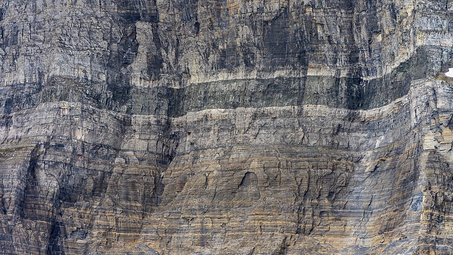 roca, capas, piedra, parque nacional, glaciar, Montana, acantilado, formación, escénico, geológico