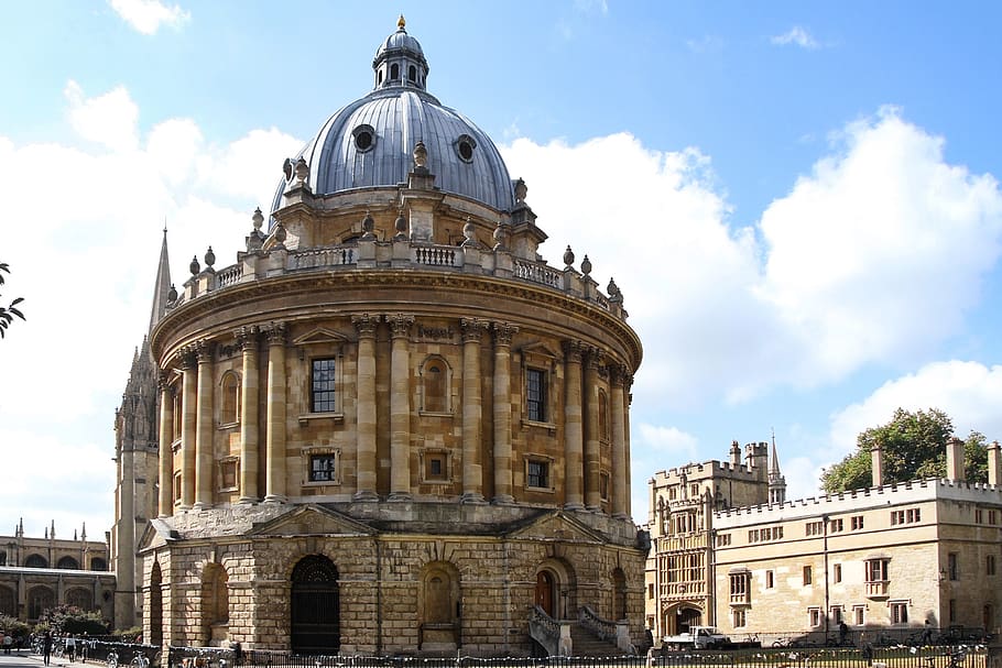 radcliffe camera, oxford, england, building, historically, masonry, built structure, architecture, building exterior, sky