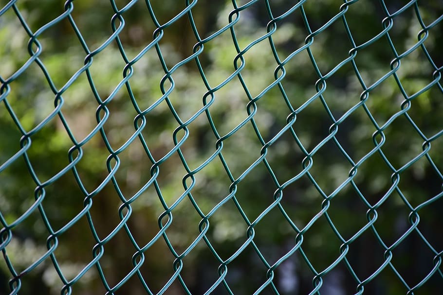 gray chain-link fence, fence, barrier, steel, metal, wire, texture, pattern, metallic, blurred background