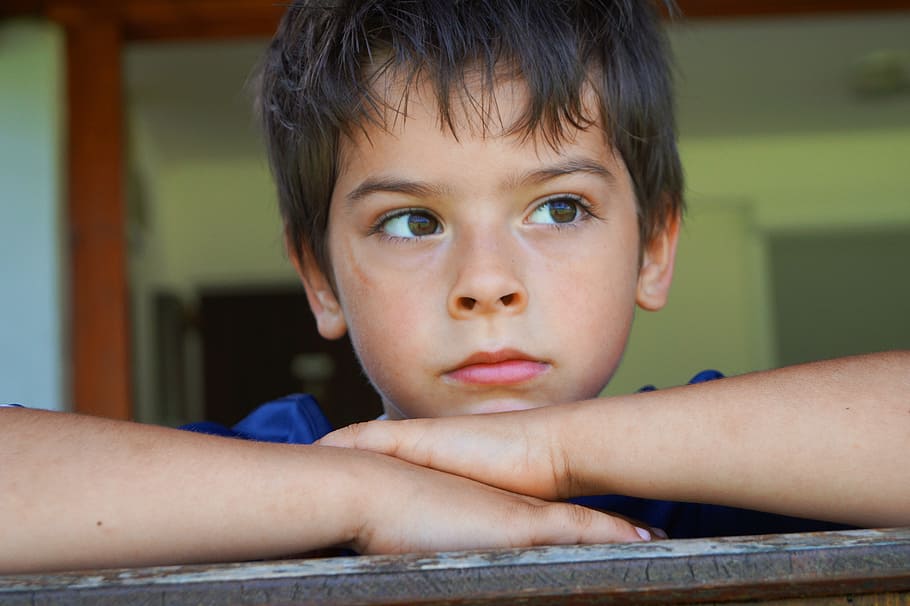 closeup, boy, looking, outside, child, one, person, grief disappointment, hope, faith