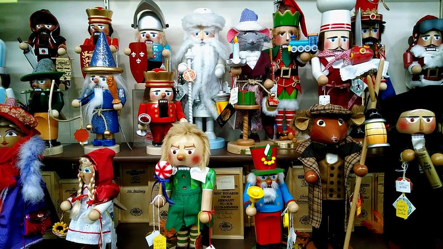 nutcracker, christmas, collection, decoration, wooden, xmas, toy, ornament, traditional, celebration