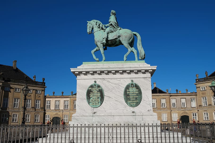 Amalienborg, Copenhagen, Denmark, royal family, royal, town, blue sky, attraction, building, scandinavia