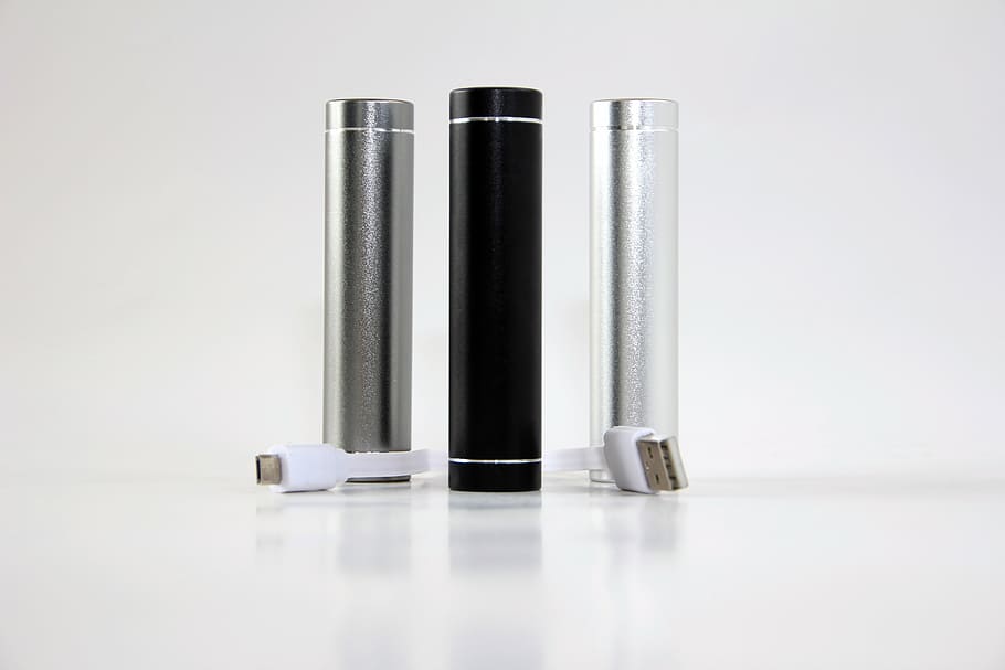 two, silver, one, black, power banks, battery, charger, mobile, business, smartphone
