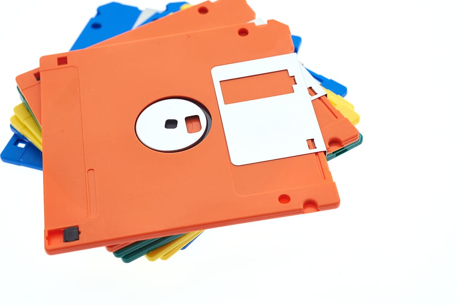 floppy, disks, old, drive, technology, colorful, stack, data, magnetic, diskette